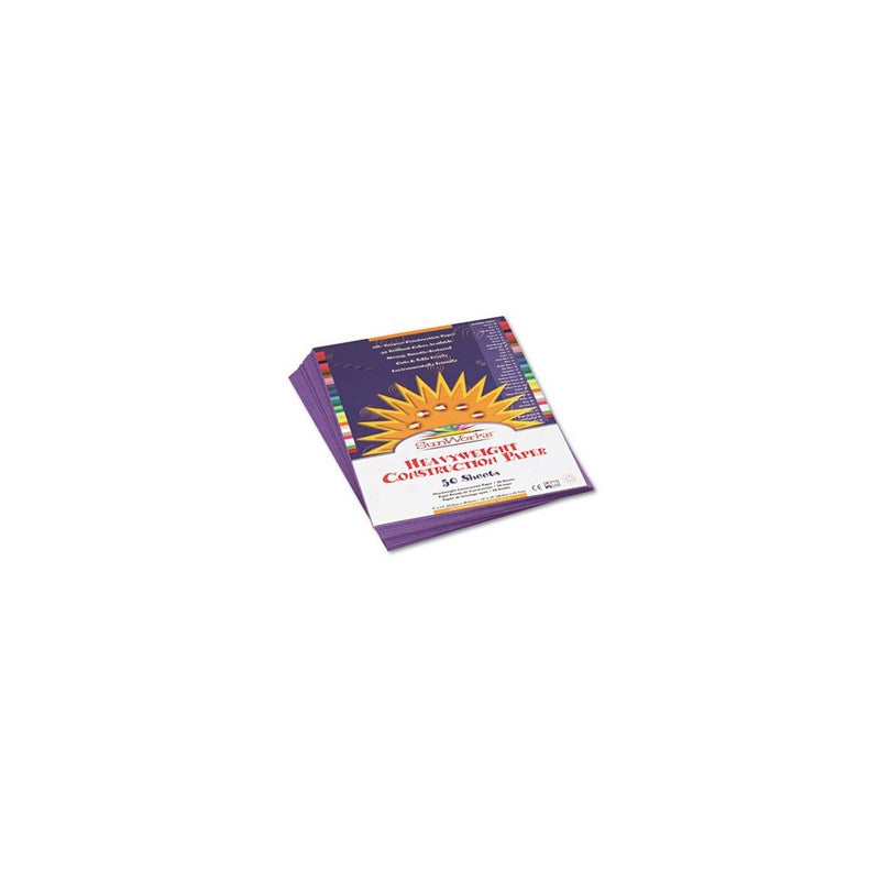 Pacon SunWorks Construction Paper, 9-Inches by 12-Inches, 50-Count, Violet (7203)