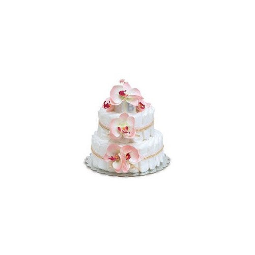 Small Pink Orchids Diaper Cakes