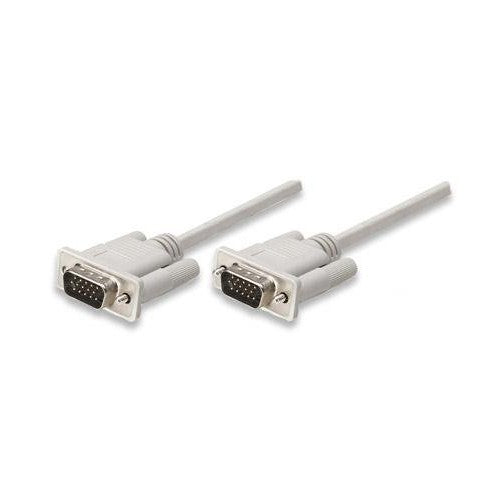 Manhattan - VGA cable - HD-15 (M) - HD-15 (M) - 10 ft - molded - Grey Color