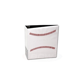 White Stitched Baseball Card Collectors 3-Ringed Album With 3" D-Rings