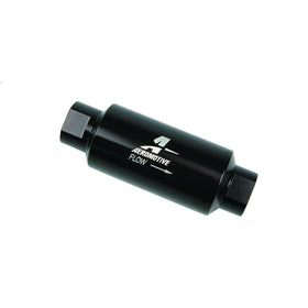 Aeromotive 12321 Filter, In-Line, 10-Micron Fabric Element, ORB-10 Port, Bright-Dip Black, 2" OD