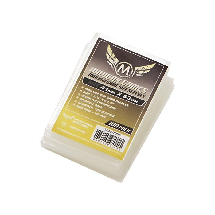 Mayday Games Mini Euro Card Sleeve, 1.62 x 2.48 Inches, 100 Count
