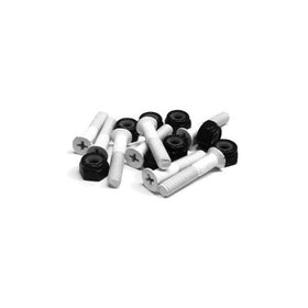 Standard White Skateboard Hardware Set - 1"