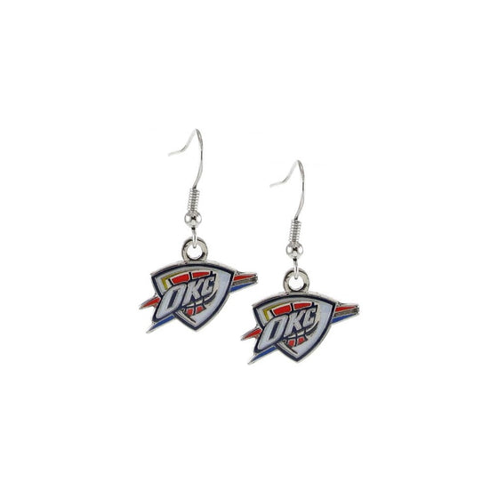 NBA Oklahoma City Thunder Logo Dangler Earrings, Silver, 2.5