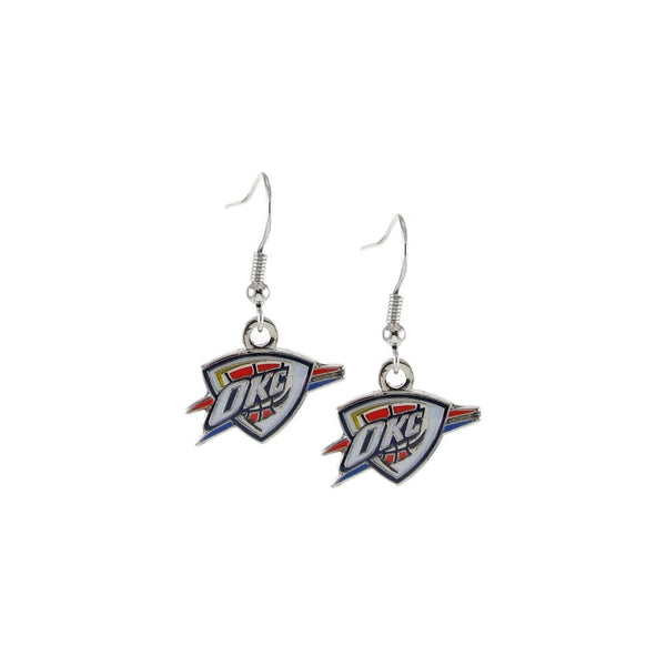NBA Oklahoma City Thunder Logo Dangler Earrings, Silver, 2.5