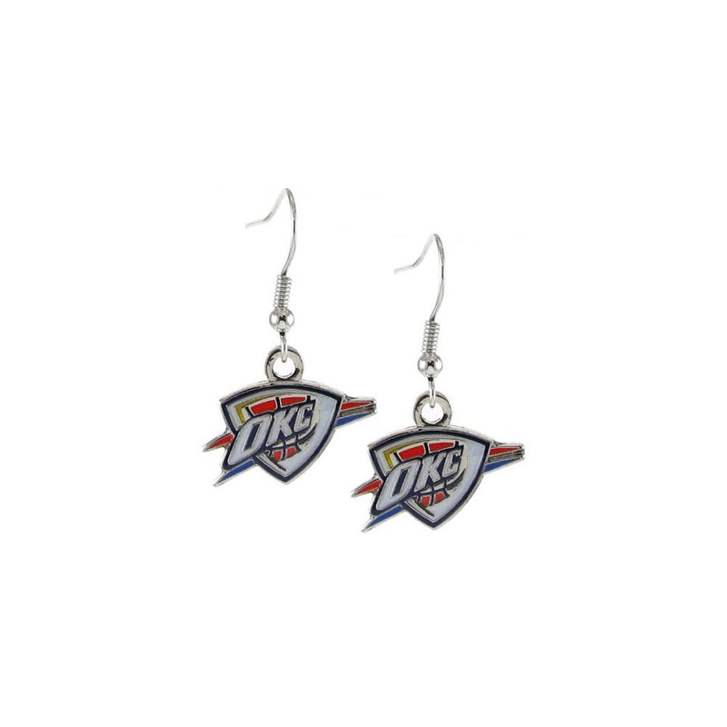 NBA Oklahoma City Thunder Logo Dangler Earrings, Silver, 2.5