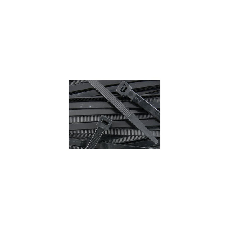 8 Inch Heavy Duty Black Cable Ties (120lbs) 100pk