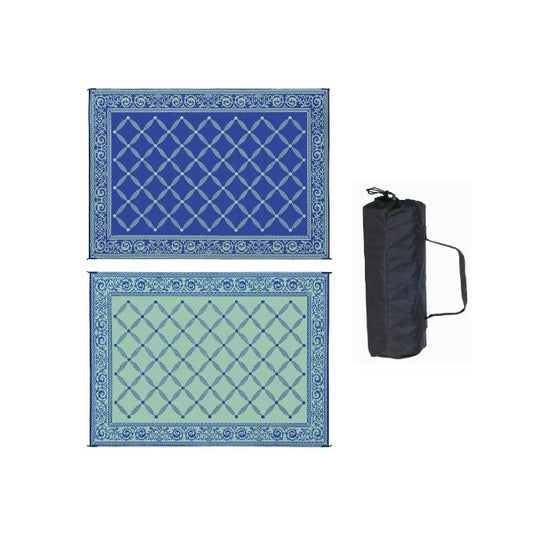 Reversible Mats 9' X 12' Garden Mat (Blue/Light Green)