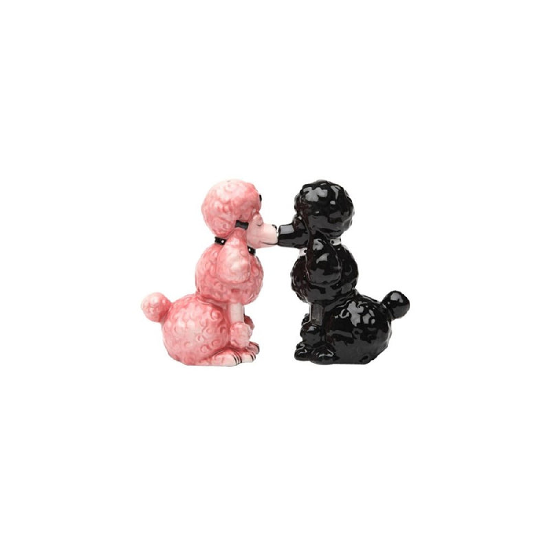 Kissing Poodles Dogs Magnetic Ceramic Salt and Pepper Shakers Set Kitchen Home Decor