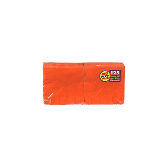 Amscan Big Party Pack 125 Count Luncheon Napkins, Orange