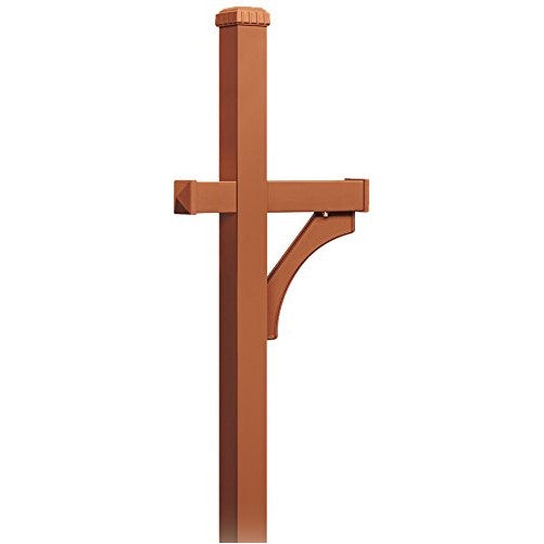 Salsbury Industries 4370D-COP Deluxe Post 1 Sided In-Ground Mounted for Designer Roadside Mailbox, Copper