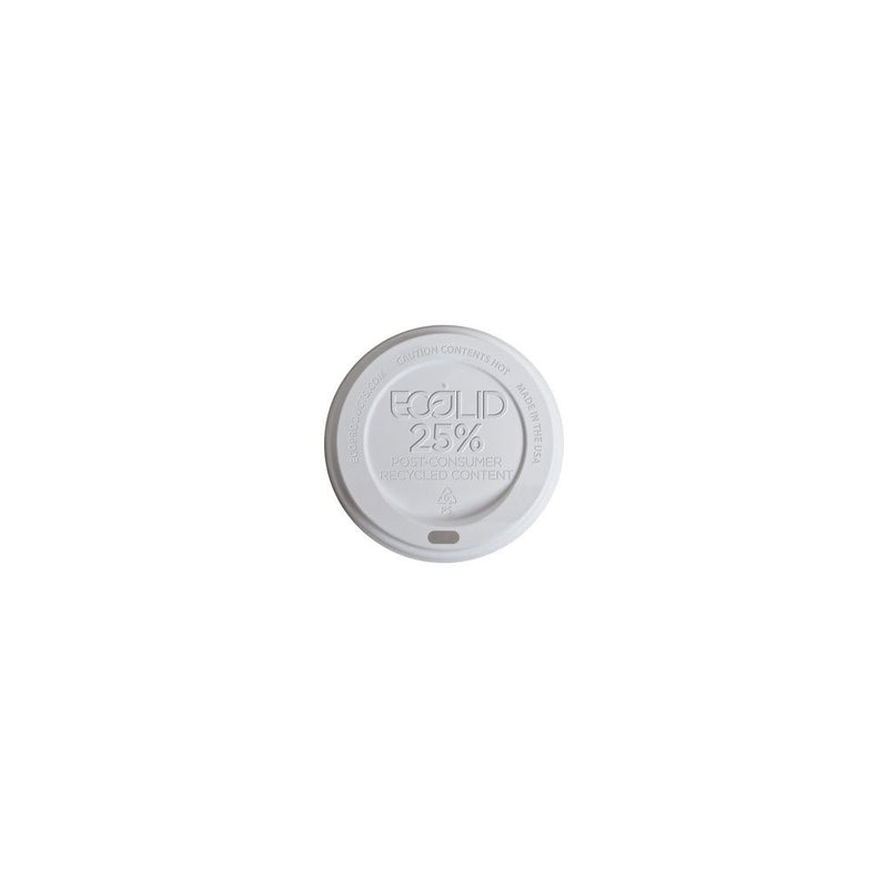 Eco-Products EcoLid 25% Recycled Content Hot Cup Lids, Fits 10 to 20 oz Hot Cups, White, Case of 1000 (EP-HL16-WR)