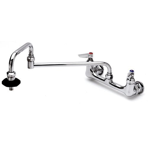T&S Brass B-0597 Wall Mount 8-Inch Centers 18-Inch Double Joint Nozzle Insulated On-Off Control Pot Filler