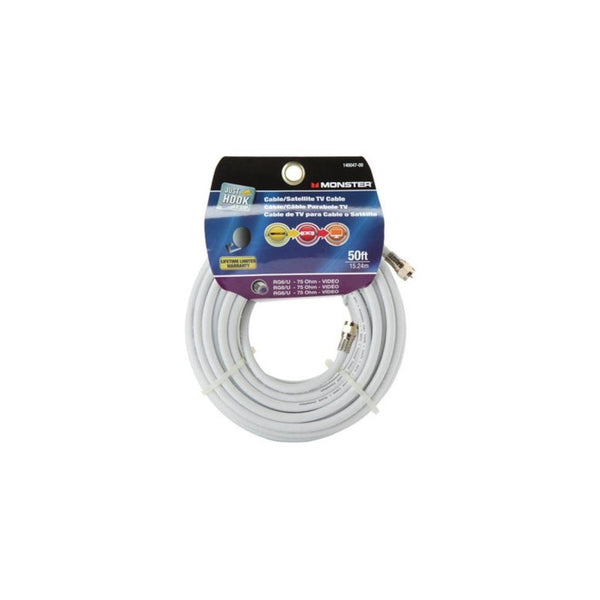 CABLE COAX RG6 50' WHITE by MONSTER JHIU MfrPartNo 140047-00