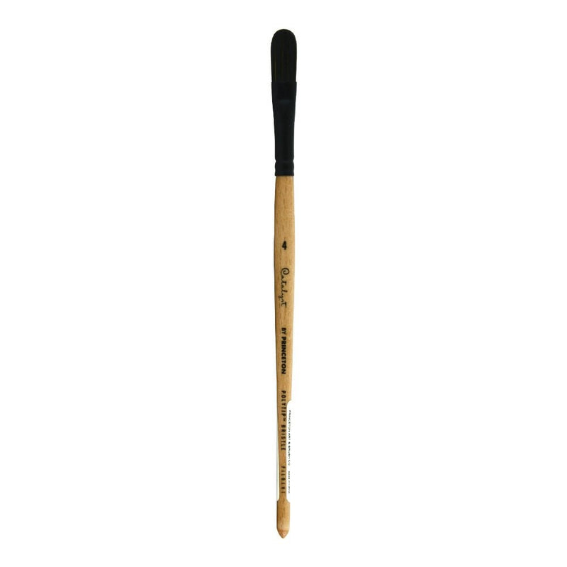 Princeton Catalyst Polytip, Brushes for Acrylic and Oil, Series 6400 Long Handle, Short Filbert, Size 4