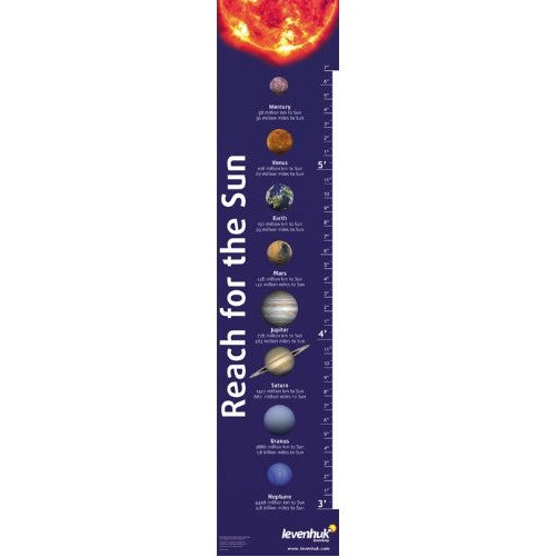 Levenhuk "Reach for the Sun" Growth Chart glossy paper scale in inches and centimeters