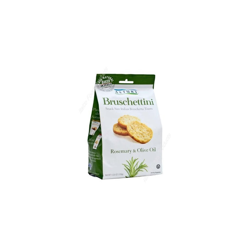 Asturi Rosemary & Olive Oil Bruschettini (Snack Size Italian Bruschetta Toasts), Buy TWELVE Bags and SAVE, Each Bag is 4.23 oz (Pack of 12)