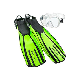 Mares Avanti Quattro Plus Adjustable Strap Fins with Mask, Lime - SM
