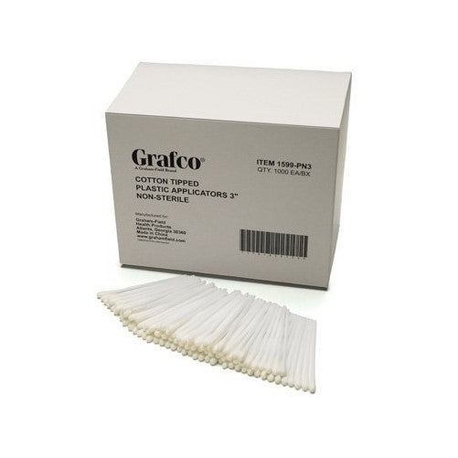 GF Health 1599-PN6 Plastic Cotton-Tipped Plastic Applicators, 6" (Pack of 1000)