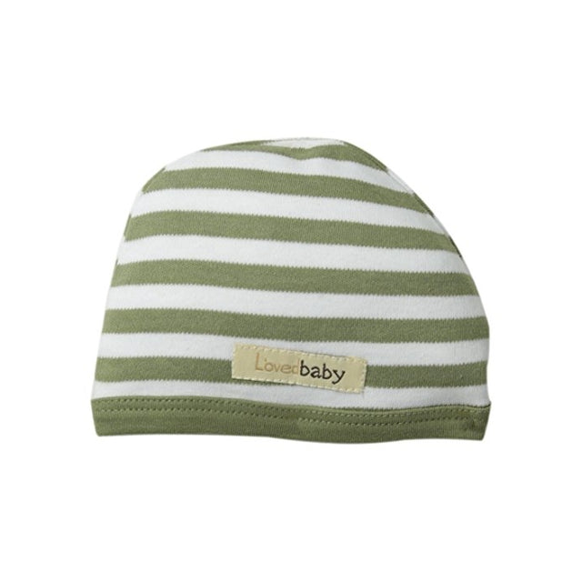 L'ovedbaby Unisex-Baby Newborn Organic Cute Cap, Sage/White, 0/3 Months