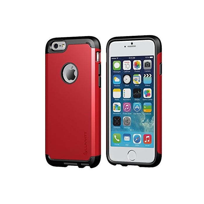 iPhone 6 Case, LUVVITT ULTRA ARMOR iPhone 6 Case / Best iPhone 6 Case for 4.7 inch Screen Air | Double Layer Shock Absorbing Red iPhone 6 Case Cover (Does NOT fit iPhone 5 5S 5C 4 4s or iPhone 6 Plus 5.5 inch screen) - Black / Red