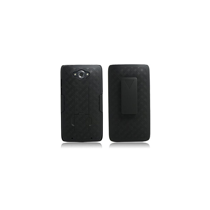 Motorola Droid Turbo Case - Belt Clip Holster Cover Shell Kickstand Criss Cross Black New Plaid Design, Motorola Droid Turbo XT1254