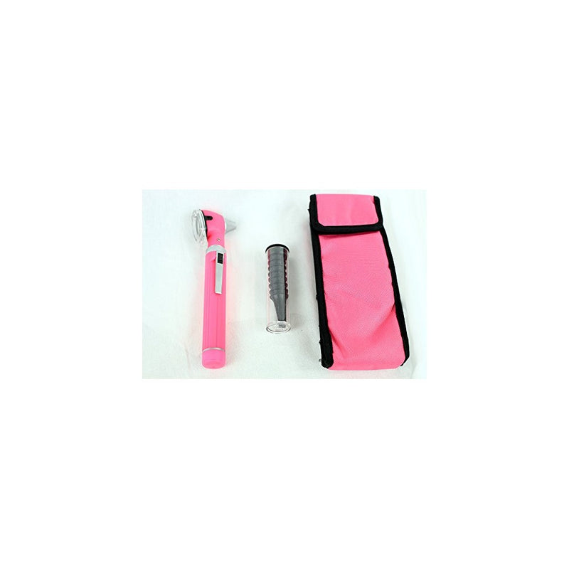 BDEALS Fiber Optic Otoscope Mini Pocket Pink Medical Ent Diagnostic Set