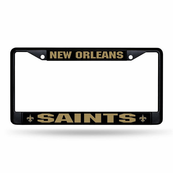 Rico New Orleans Saints NFL Black Metal License Plate Frame