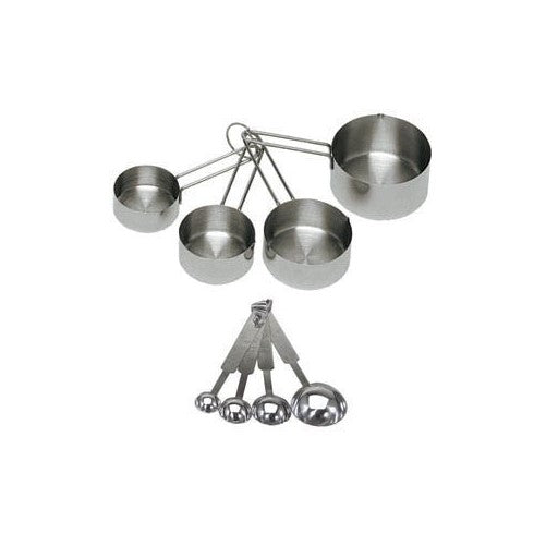 Update International 8-Piece Deluxe Stainless Steel Measuring Cup and Measuring Spoon Set