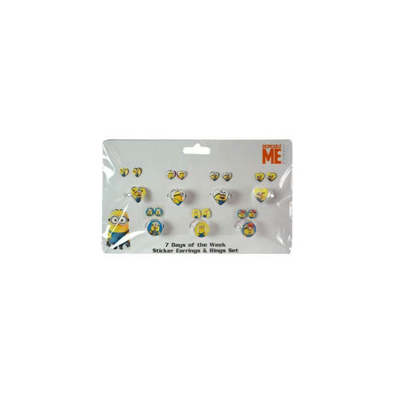 Universal Minions Days of the Week Earring and Ring Set (Pack of 2)