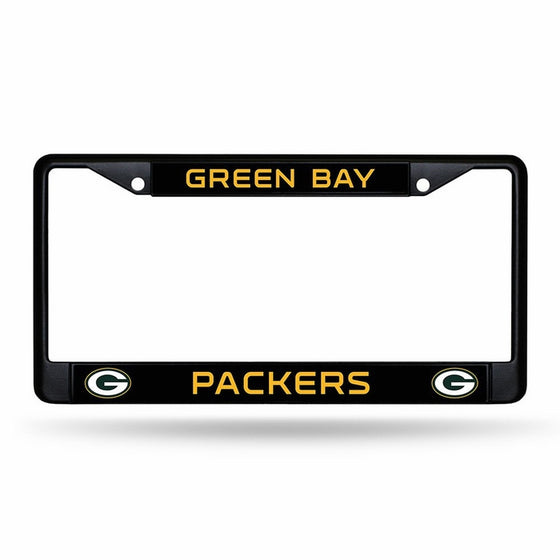 Rico Green Bay Packers NFL Black Metal License Plate Frame
