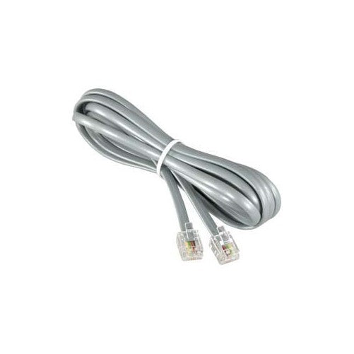 InstallerParts RJ11 Modular Telephone Cord Extension-- Straight Wiring, Silver (7FT)