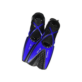 Mares Head X-One Snorkel Fin, Self Adjust Buckle Free Snorkeling Swim Fins, Medium/Large, Blue