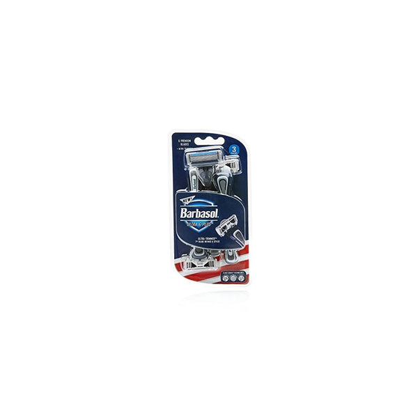 Barbasol Premium Disposable Ultra 6 Razor, 3 Count, (Pack of 2)