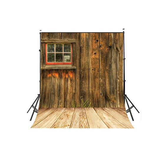 LYLYCTY 5x7ft Rustic Barn Door Wall Photography Background Yellow Wooden Floor Photo Backdrop Studio Props Wall LY002