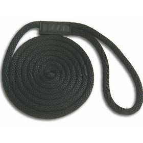 5/8" x 10' Black Solid Braid Nylon Dock Line - Made in USA