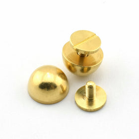 LQ Industrial 4-Pack 1/2" Purse Handbag Feet Nailhead Round Stud Solid Brass Screw-Back Spike Metal Studs Rivet Leather Craft DIY