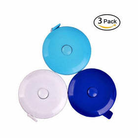 JASMINE HUI 3 pcs150 cm 60 Inch Push Button Soft Retractable Tape Measure Handy Pocket Tape Measure Double-Sided Tailor's Measuring Tape