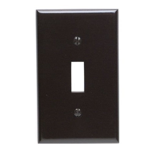 Leviton 85001 1-Gang Toggle Device Switch Wallplate, Standard Size, Thermoset, Device Mount, Brown