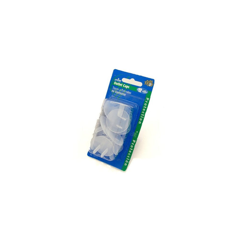 Leviton 12777 Outlet Protector Safety Caps, 12 Pieces, Clear