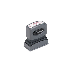 Xstamper One-Color Title Message Stamp, "Faxed, " Pre-Inked/Re-Inkable, Red (1350)