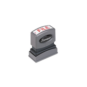 Xstamper One-Color Title Message Stamp, File, Pre-Inked/Re-Inkable, Red (1051)