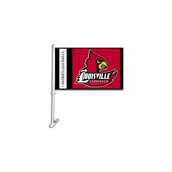 NCAA Louisville Cardinals Car Flag with Free Wall Brackett