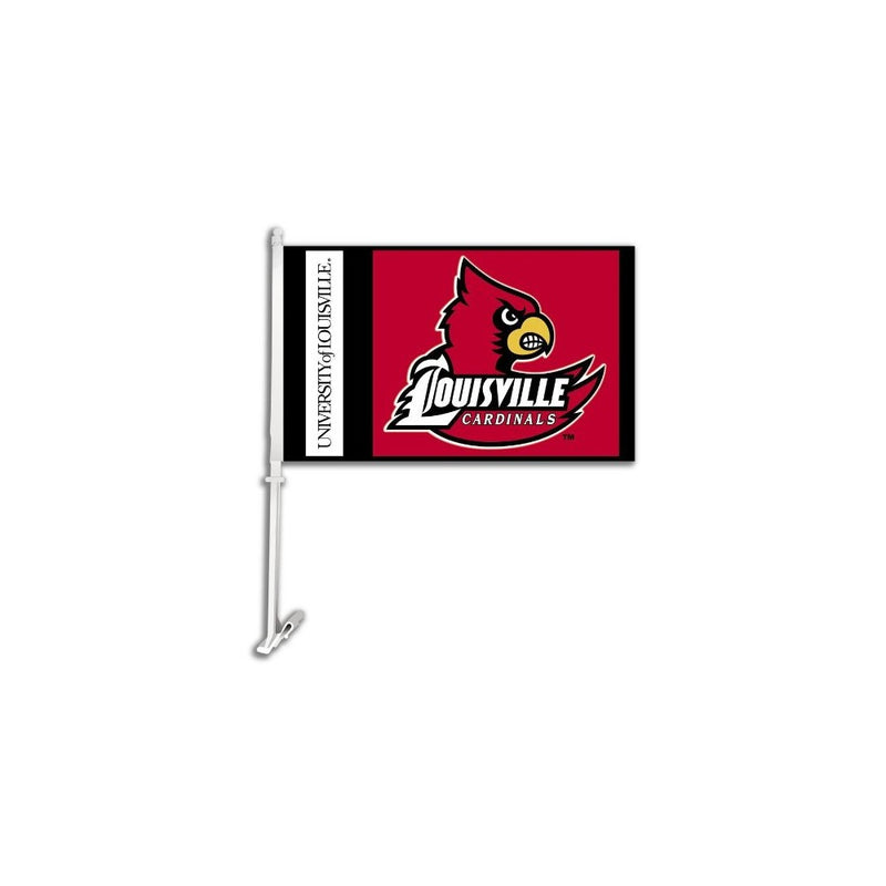 NCAA Louisville Cardinals Car Flag with Free Wall Brackett
