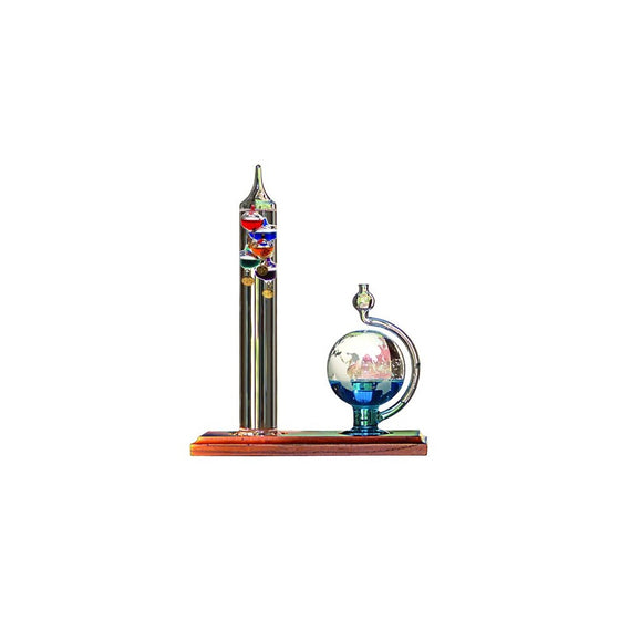 AcuRite 00795A2 Galileo Thermometer with Glass Globe Barometer