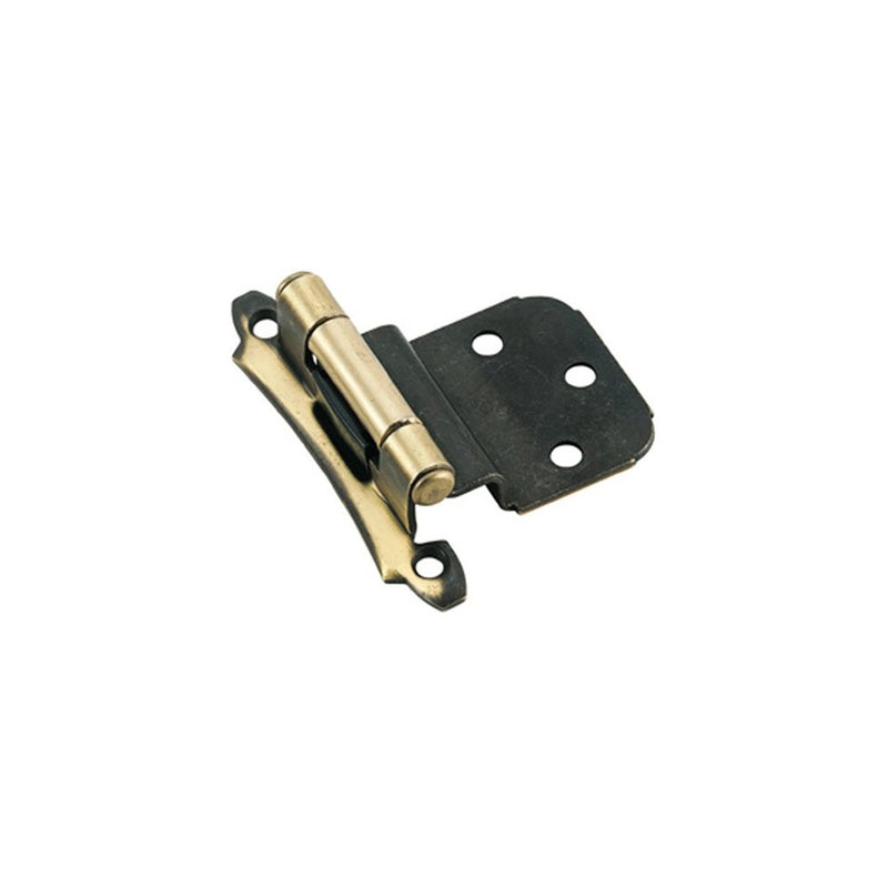 Amerock BPR7928AE 3/8in (10 mm) Inset Self-Closing, Face Mount Antique Brass Hinge - 2 Pack