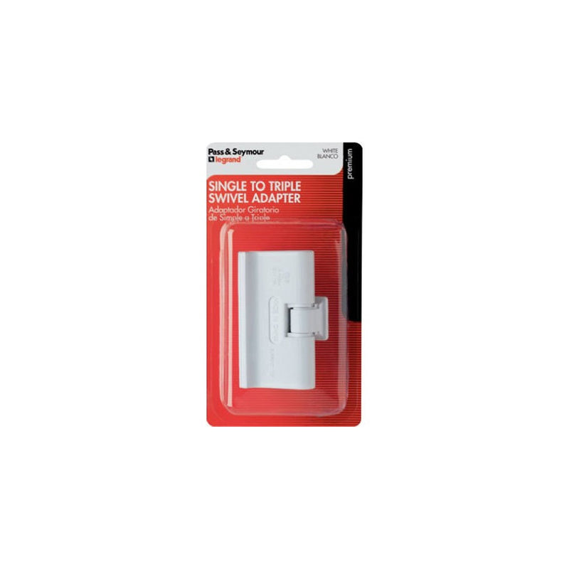 Legrand - Pass & Seymour 69WBPCC5 Plug in One to Three Outlet Swivel Adaptor, Single Pole Three Wire, White