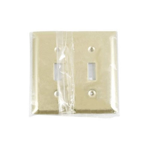 Pass & Seymour Toggle Wall Plate Solid Polished Brass 2 Gang Csa, Ul 2 Toggle Bg