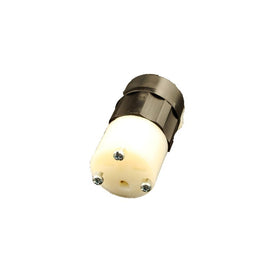 Leviton 5669-C 15 Amp, 250 Volt, Connector, Straight Blade, Grounding, Industrial Grade, Black-White