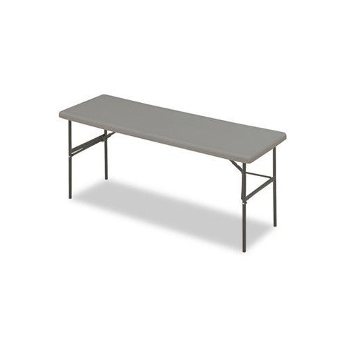 Iceberg ICE65387 IndestrucTable TOO 1200 Series Steel Legs Plastic Folding Table, 300 lbs Capacity, 72" Length x 24" Width x 29" Height, Charcoal